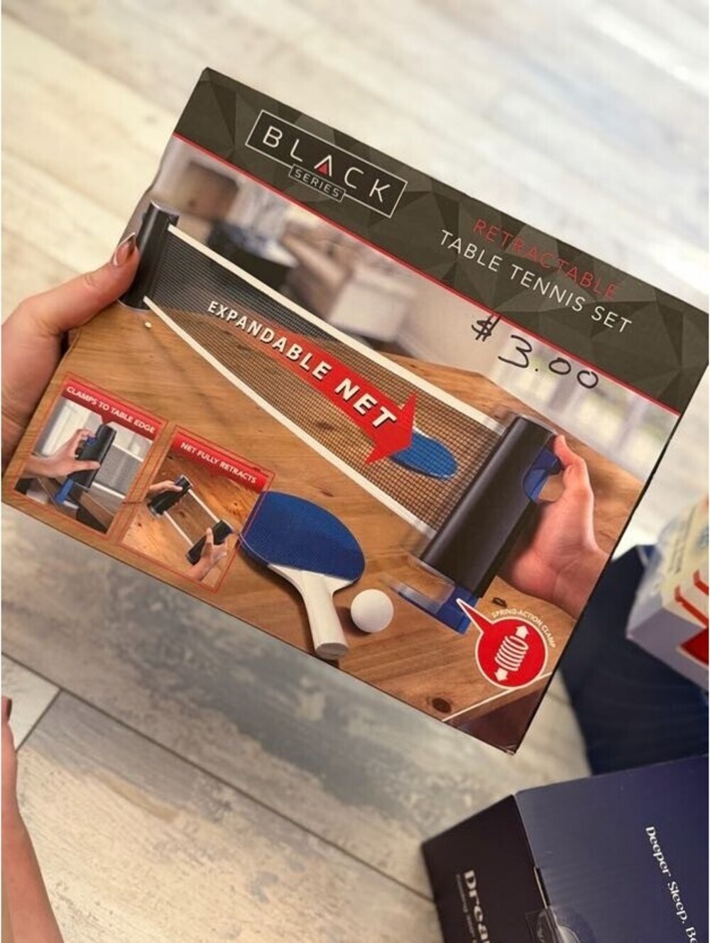 Black Series Retractable Table Tennis Ping Pong Set New
